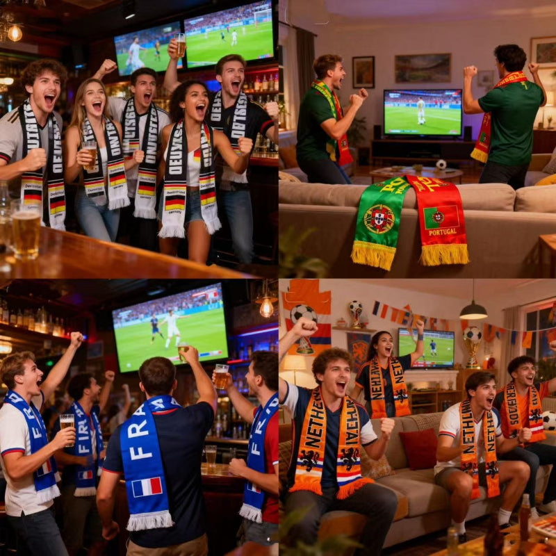 World Cup-themed cheering scarves