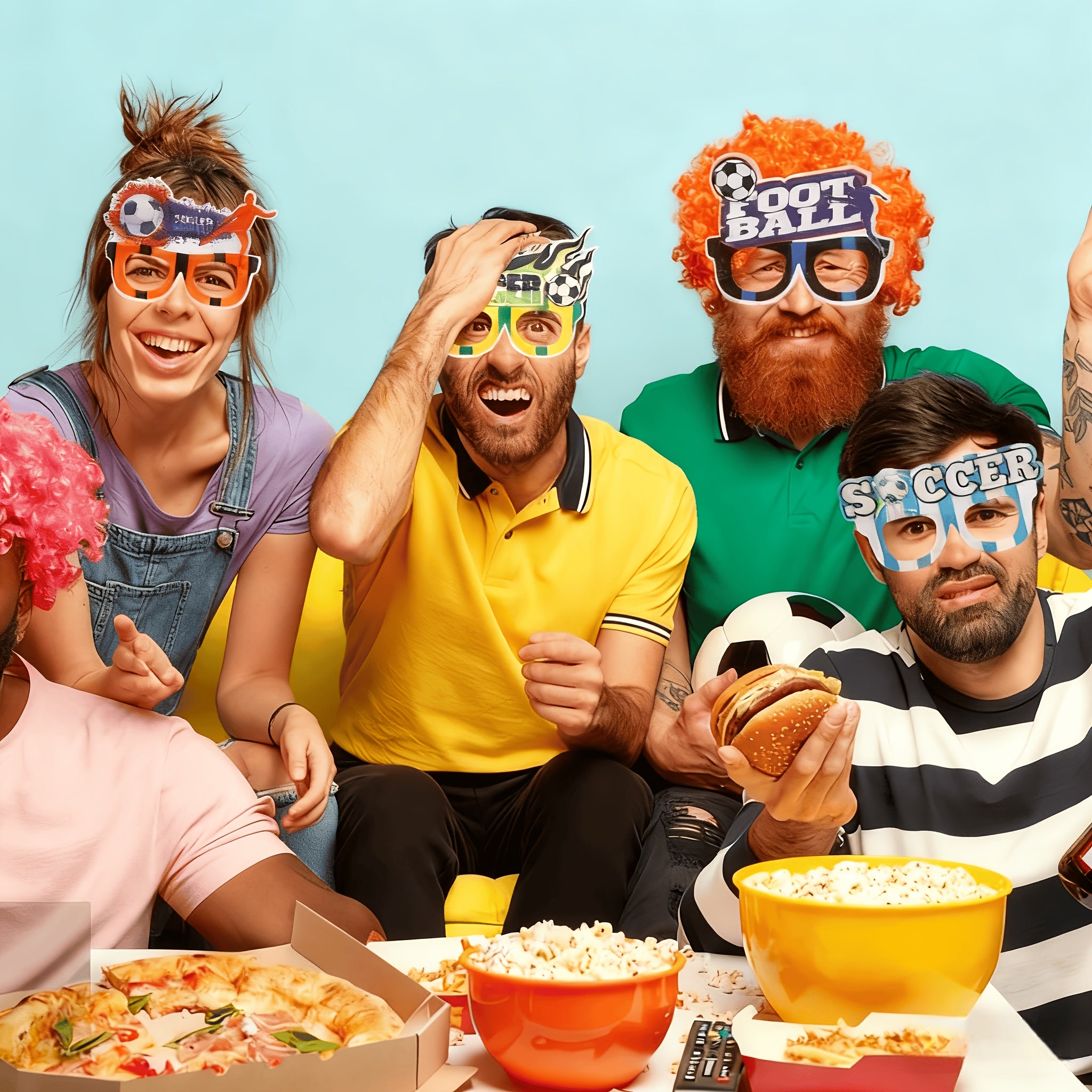 12 Pairs of World Cup Cheering Glasses: Soccer-Themed Party Decorations and Photo Props