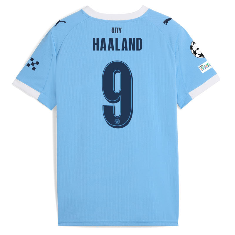 25/26 Manchester City Home Player Version Short Sleeve Jersey, Classic Blue and White Colorway