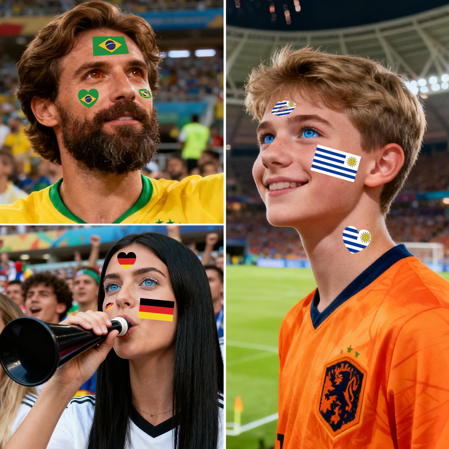 2026 FIFA World Cup Face Decor Stickers Four pieces