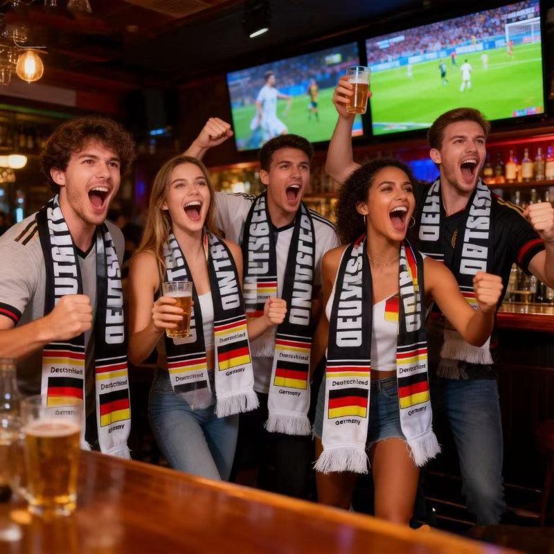 World Cup-themed cheering scarves