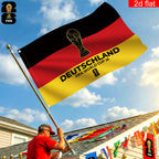 2D flat banner, 1 piece, 2026 World Cup flag banner, 3x5 feet, German flag background