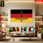 2D flat banner, 1 piece, 2026 World Cup flag banner, 3x5 feet, German flag background