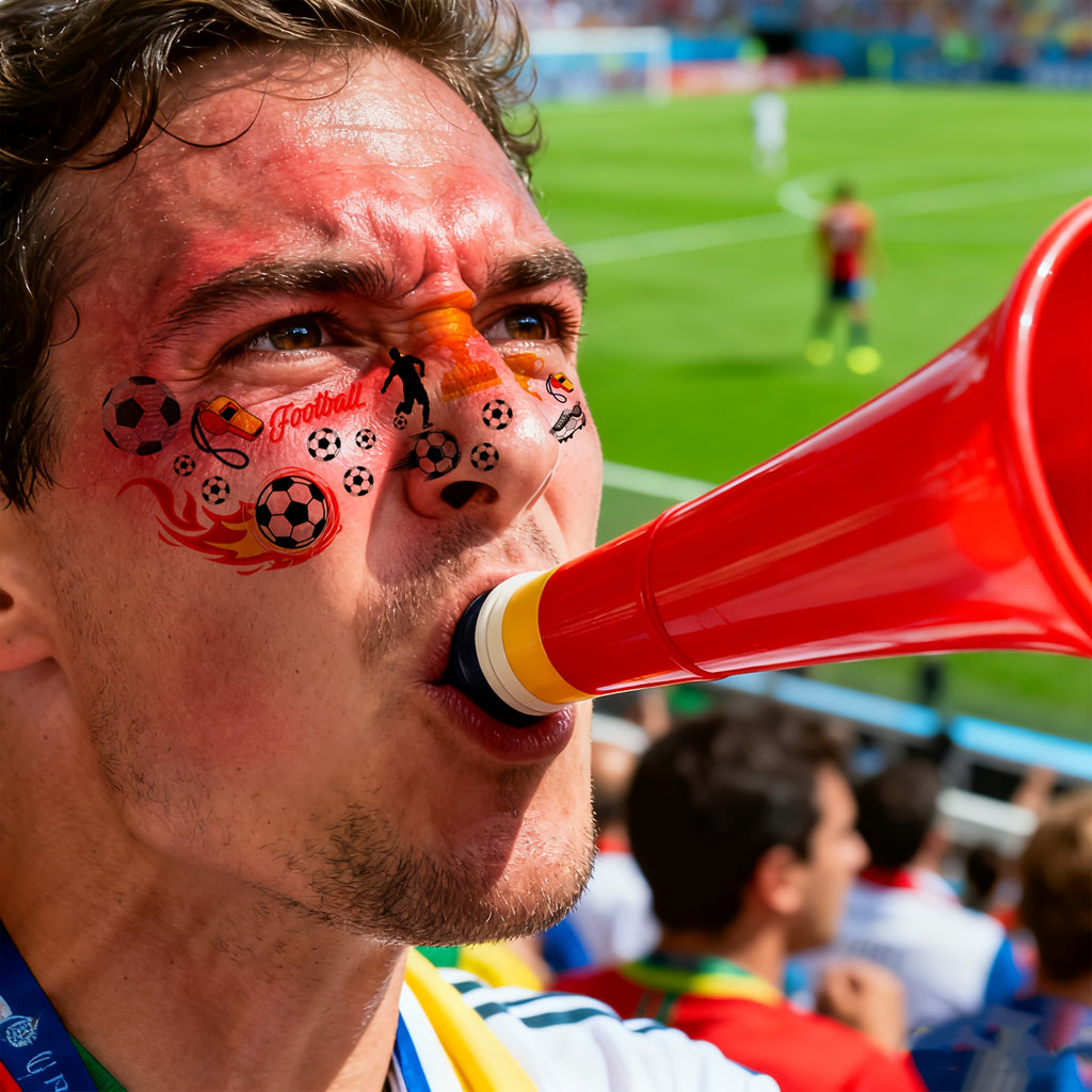 8 football temporary tattoos, perfect for parties, with a waterproof and sweat-resistant design for the face