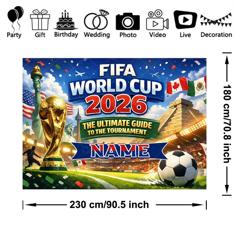 2026 USA-Canada-Mexico Theme Party Banner Backdrop Suitable for Celebration and Party Decoration