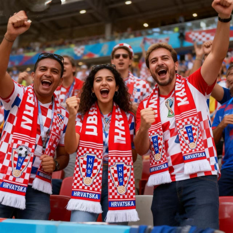 World Cup-themed cheering scarves