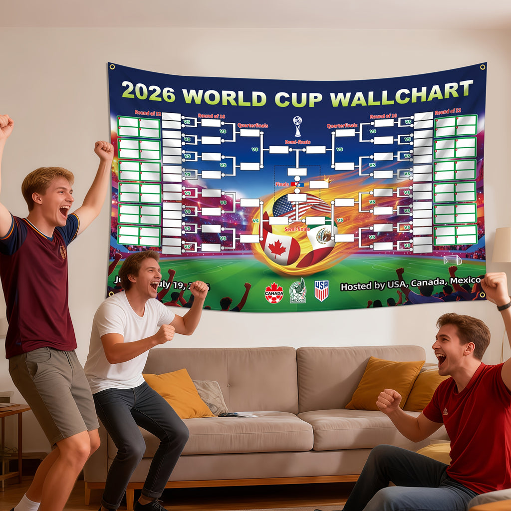 Officially Licensed 2026 USA-Canada-Mexico World Cup Flag – 23.6 x 35.4 inches with 4 metal grommets