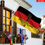 2D flat banner, 1 piece, 2026 World Cup flag banner, 3x5 feet, German flag background