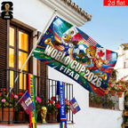 2026 USA-Canada-Mexico World Cup Banner (3x5 feet) Featuring the Host Countries' Flags