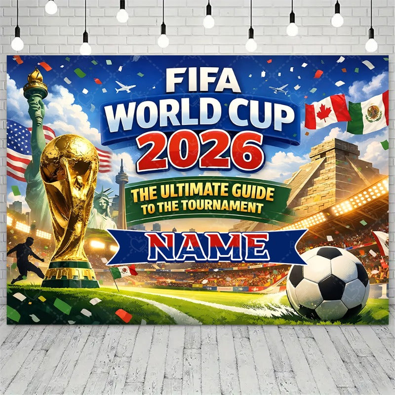 2026 USA-Canada-Mexico Theme Party Banner Backdrop Suitable for Celebration and Party Decoration