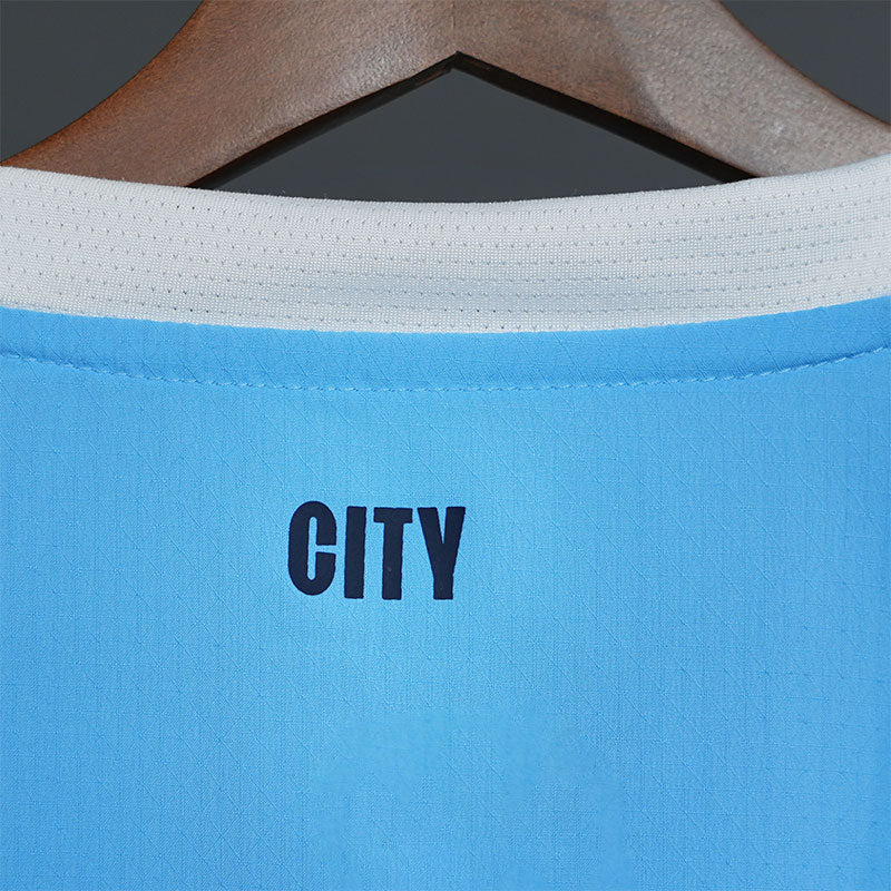 25/26 Manchester City Home Player Version Short Sleeve Jersey, Classic Blue and White Colorway