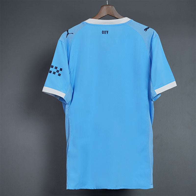 25/26 Manchester City Home Player Version Short Sleeve Jersey, Classic Blue and White Colorway