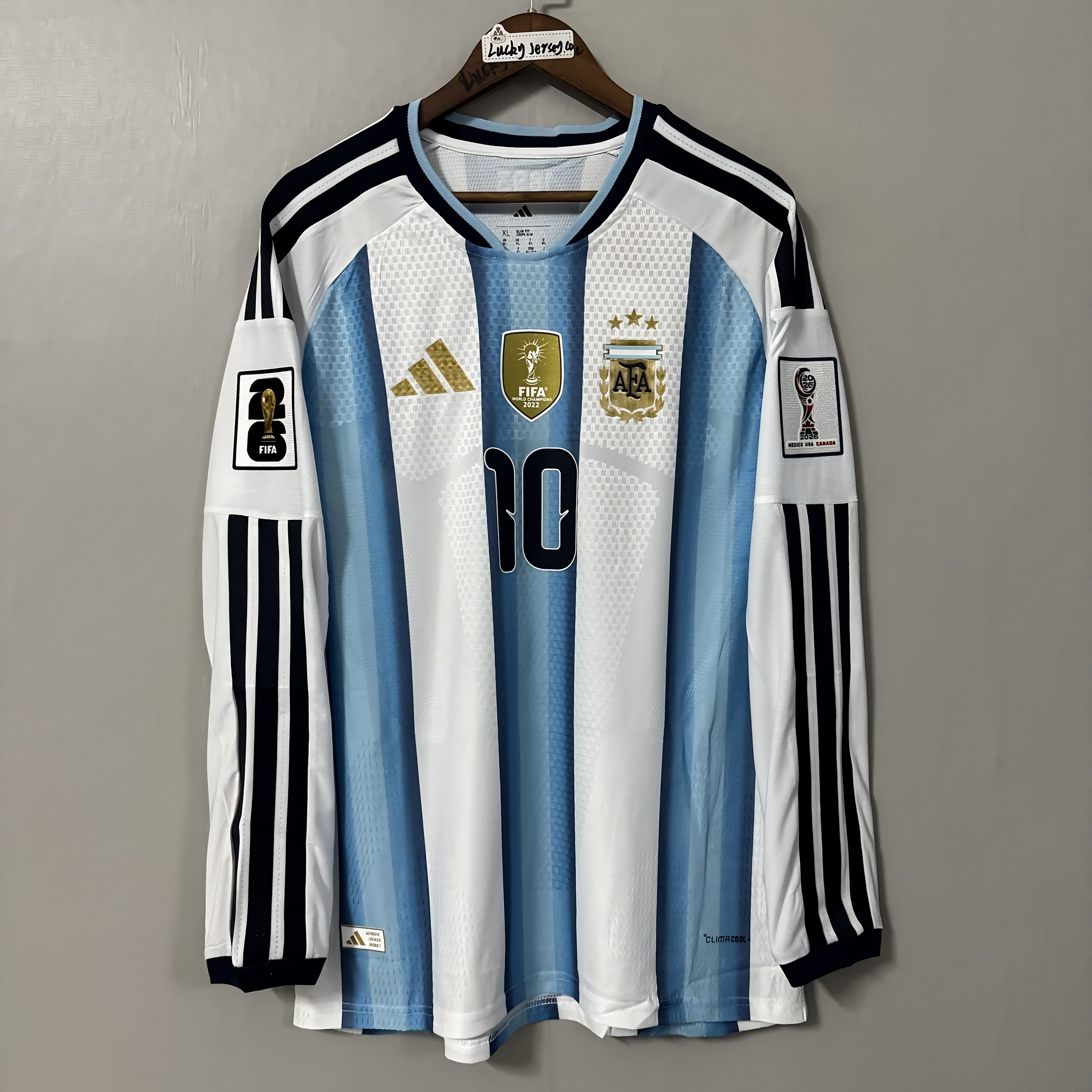 2026 FIFA World Cup Argentina National Team PlayerEdition Long-Sleeve Soccer Jersey Messi, No. 10