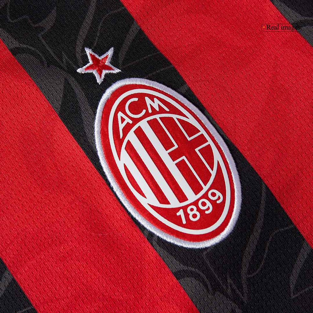 2025–2026 Season AC Milan Home Football Jersey, Short Sleeve, Red and Black Colorway