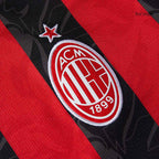 2025–2026 Season AC Milan Home Football Jersey, Short Sleeve, Red and Black Colorway