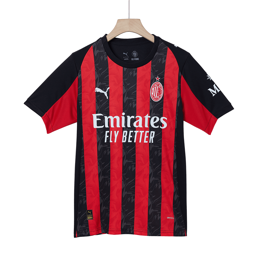 2025–2026 Season AC Milan Home Football Jersey, Short Sleeve, Red and Black Colorway