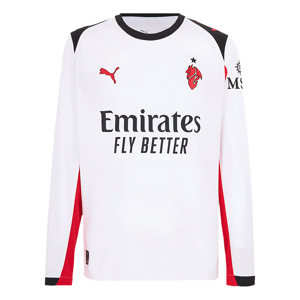 AC Milan 2025-2026 Season Away Long Sleeve Soccer Jersey, Official Apparel