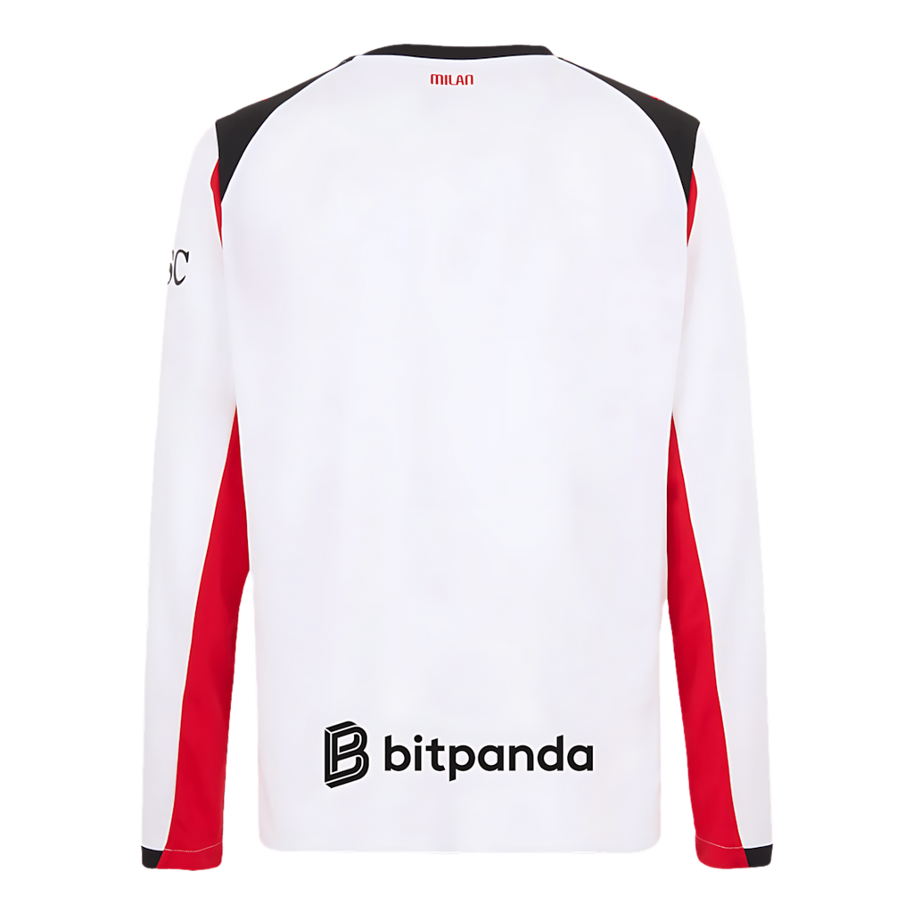 AC Milan 2025-2026 Season Away Long Sleeve Soccer Jersey, Official Apparel