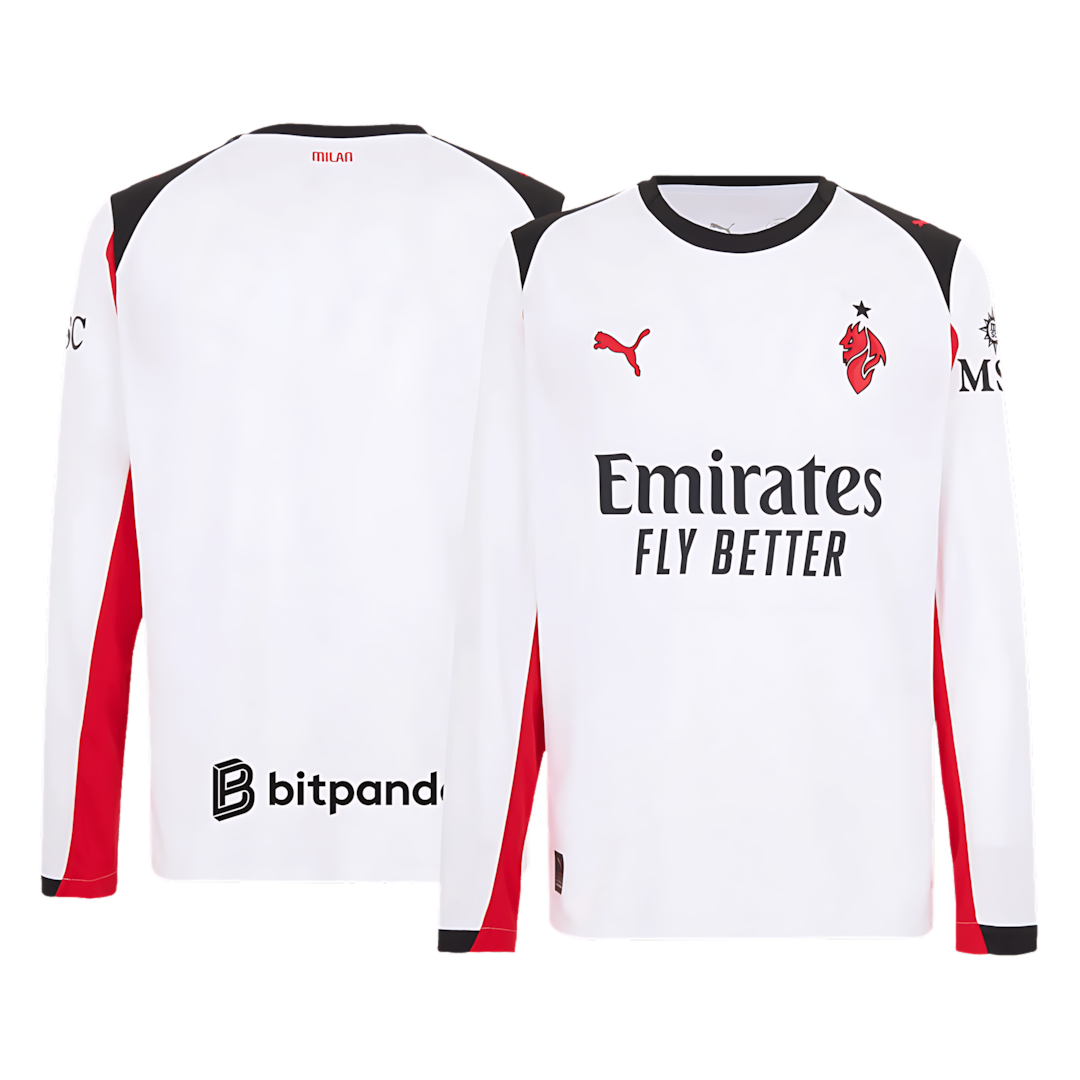 AC Milan 2025-2026 Season Away Long Sleeve Soccer Jersey, Official Apparel