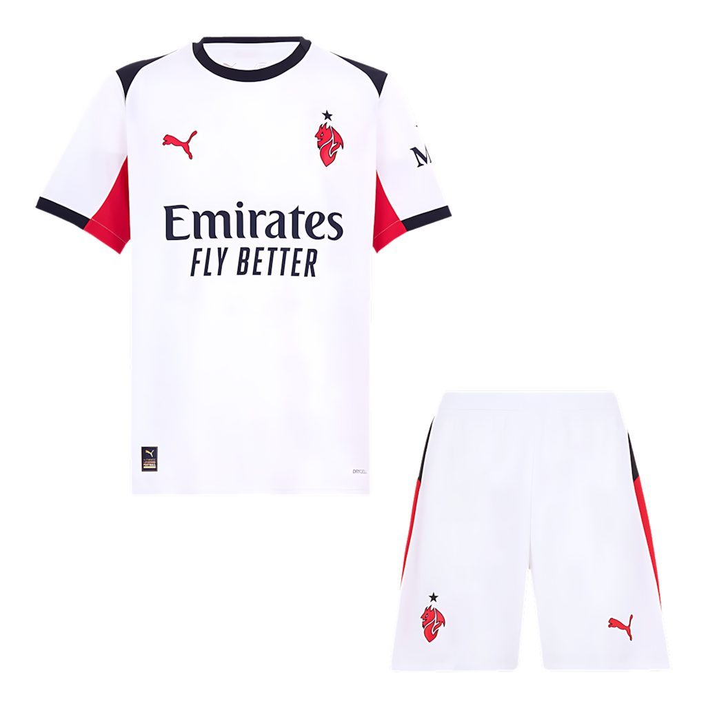 AC Milan Away Short Set, Official Apparel 2025-2026 Season