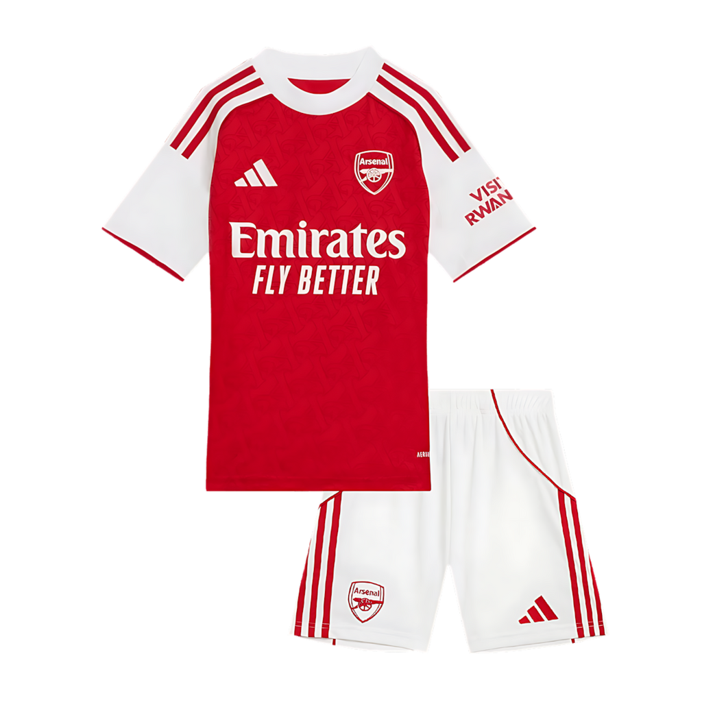 Arsenal 2025-2026 Season Away Red & White Short Football Kit, Official Apparel