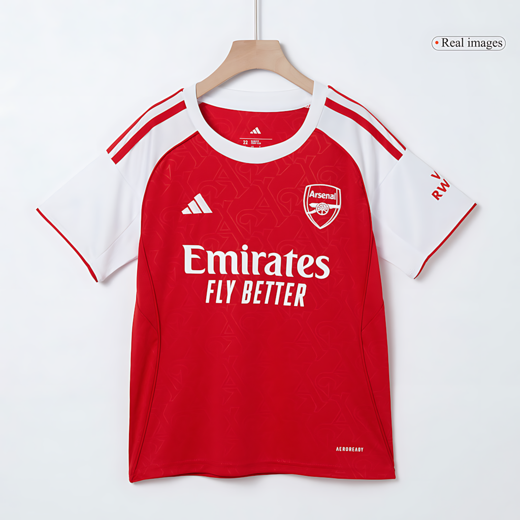 Arsenal 2025-2026 Season Away Red & White Short Football Kit, Official Apparel
