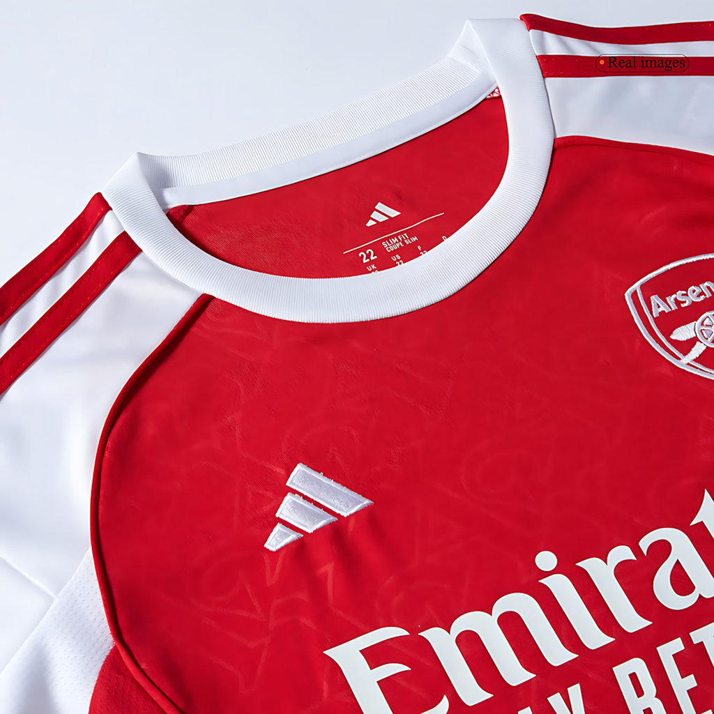 Arsenal 2025-2026 Season Away Red & White Short Football Kit, Official Apparel