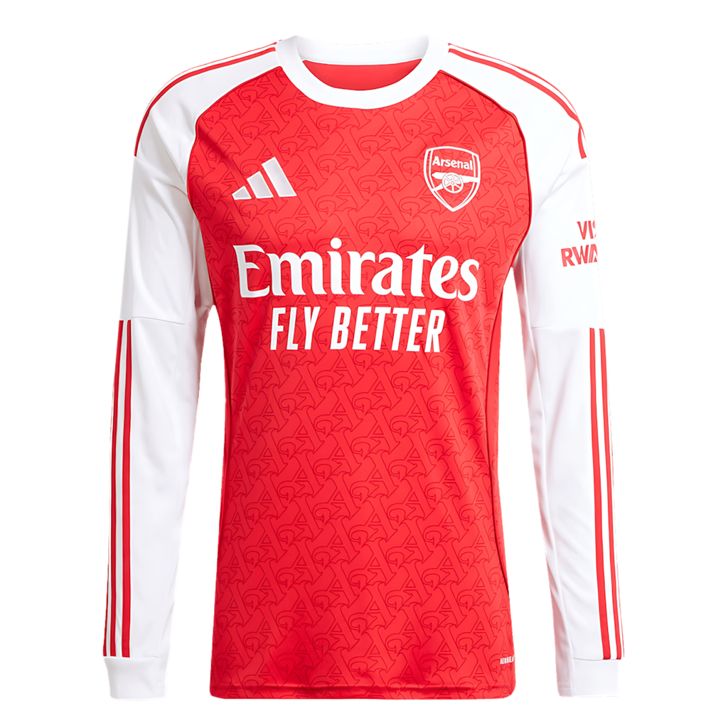 Arsenal 2025-2026 Season Home Long Sleeve Soccer Jersey, Official Apparel