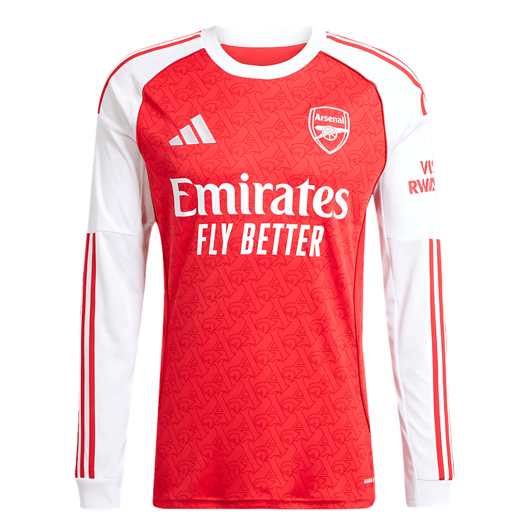 Arsenal 2025-2026 Season Home Long Sleeve Soccer Jersey, Official Apparel