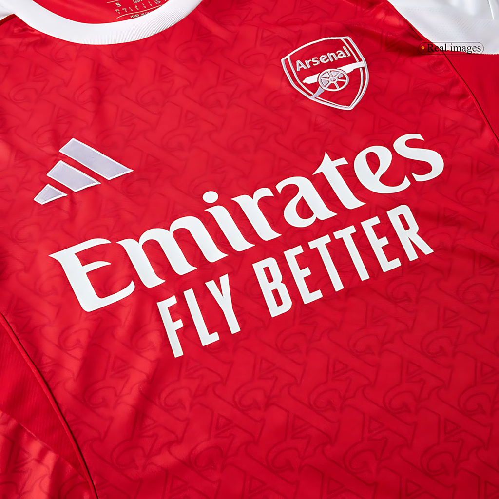 Arsenal 2025-2026 Season Home Long Sleeve Soccer Jersey, Official Apparel