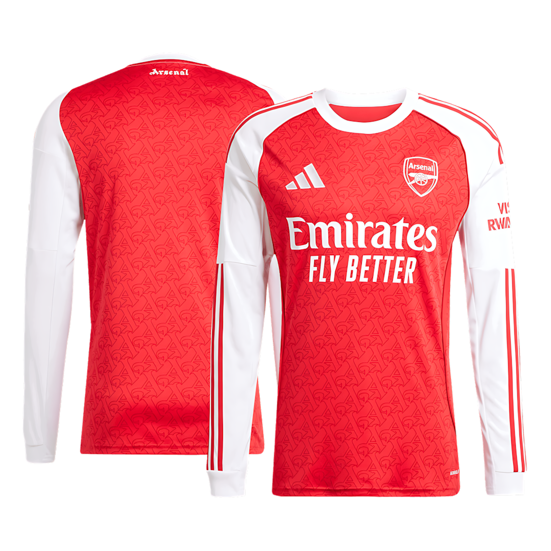 Arsenal 2025-2026 Season Home Long Sleeve Soccer Jersey, Official Apparel