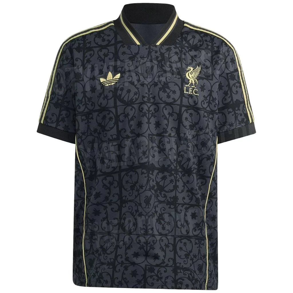 2025-2026 Liverpool Special Edition Player Version Football Jersey, Black and Gold Colorway