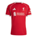 Liverpool Home Red Football Jersey 2025-2026, Classic Red and White Colorway