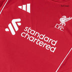 Liverpool Home Red Football Jersey 2025-2026, Classic Red and White Colorway