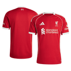 Liverpool Home Red Football Jersey 2025-2026, Classic Red and White Colorway