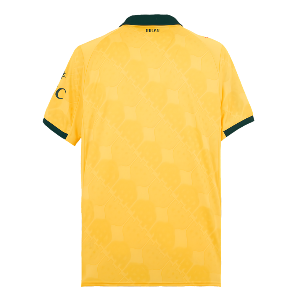 AC Milan 2025-26 Third Away Yellow Football Jersey, Fan Version