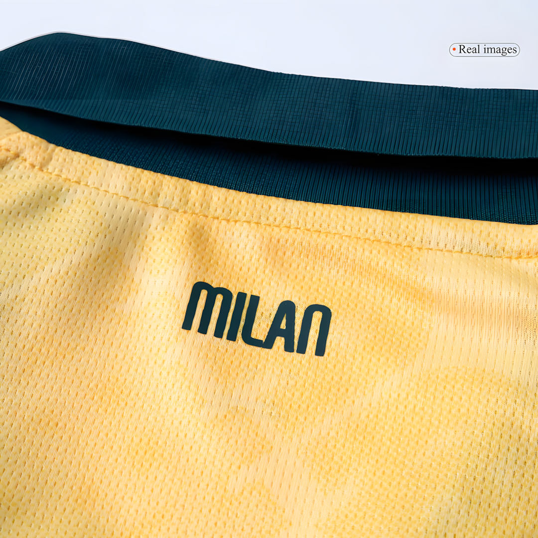 AC Milan 2025-26 Third Away Yellow Football Jersey, Fan Version