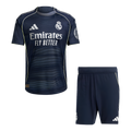 25-26 Season Real Madrid Away Football Jersey Kit, Classic Black and Blue Colorway