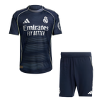 25-26 Season Real Madrid Away Football Jersey Kit, Classic Black and Blue Colorway
