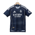 25-26 Season Real Madrid Away Football Jersey Kit, Classic Black and Blue Colorway