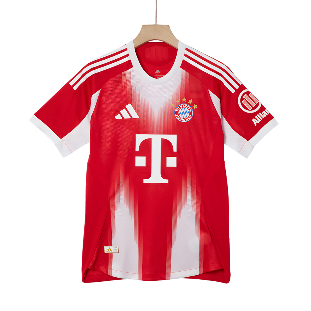 Bayern Munich 2025-26 Home Short Sleeve Football Jersey, Classic Red & White Player Version