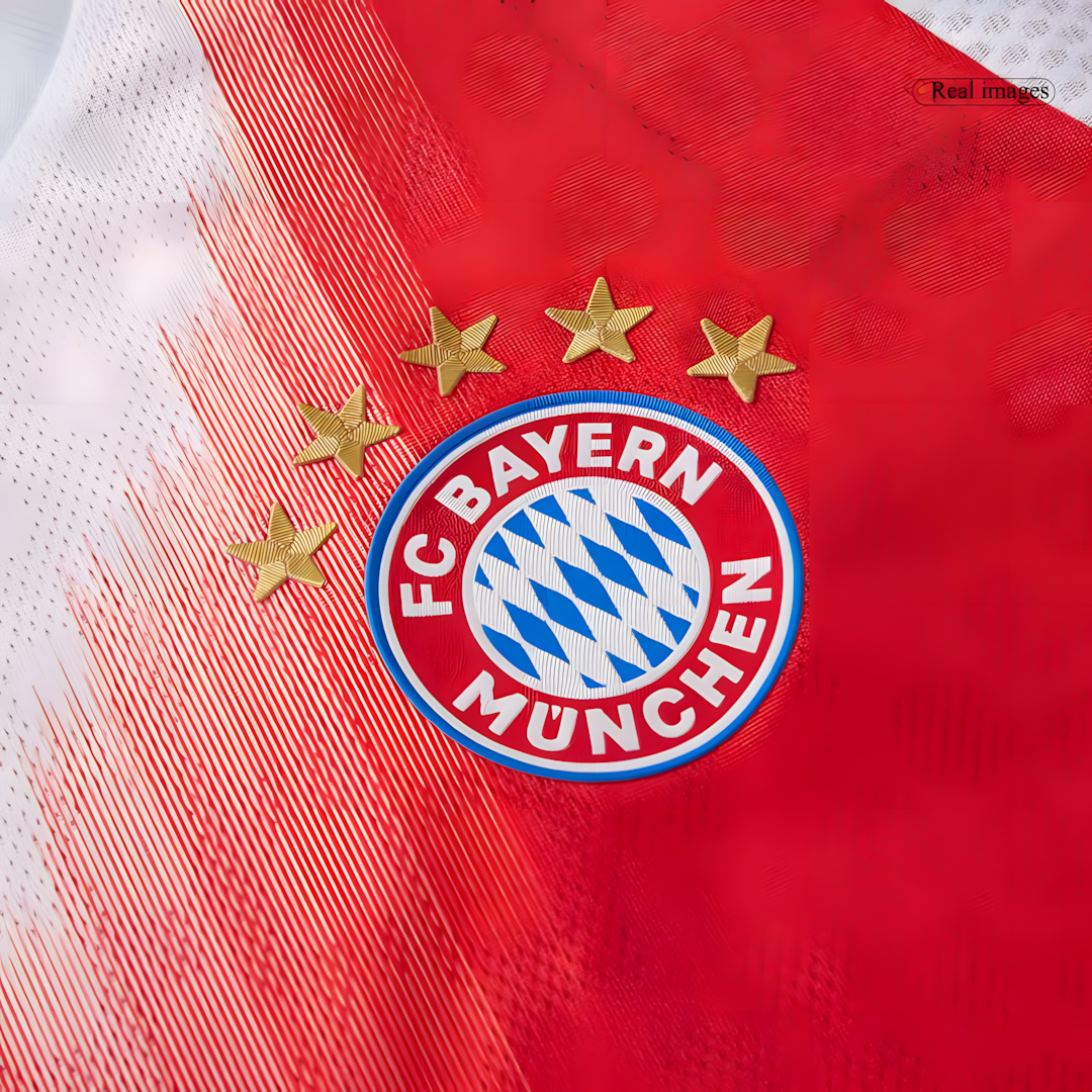 Bayern Munich 2025-26 Home Short Sleeve Football Jersey, Classic Red & White Player Version