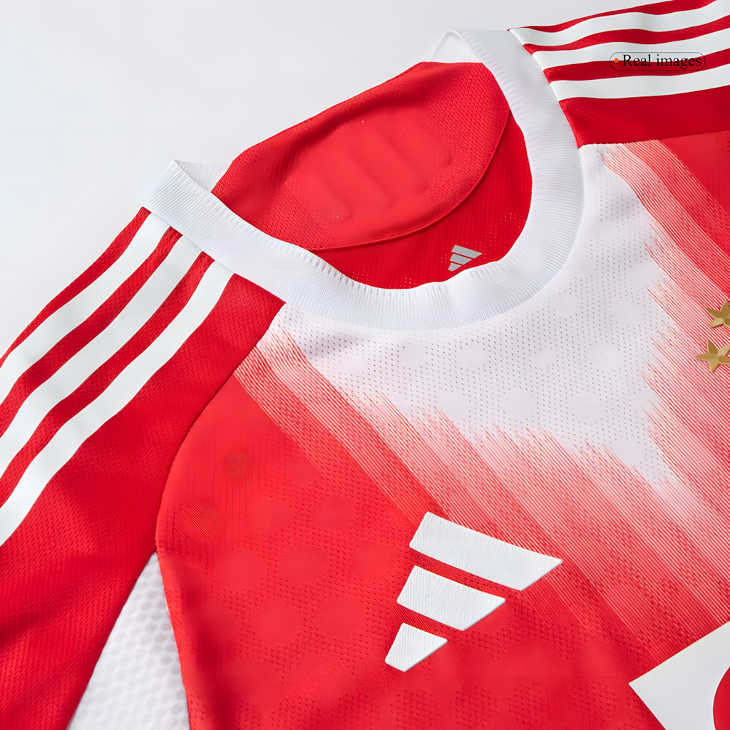 Bayern Munich 2025-26 Home Short Sleeve Football Jersey, Classic Red & White Player Version