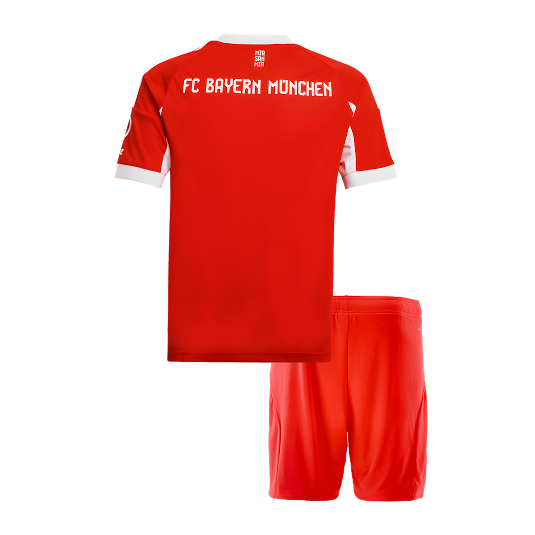 Bayern Munich 2025-2026 Home Football Jersey Set, Classic Red and White Colorway