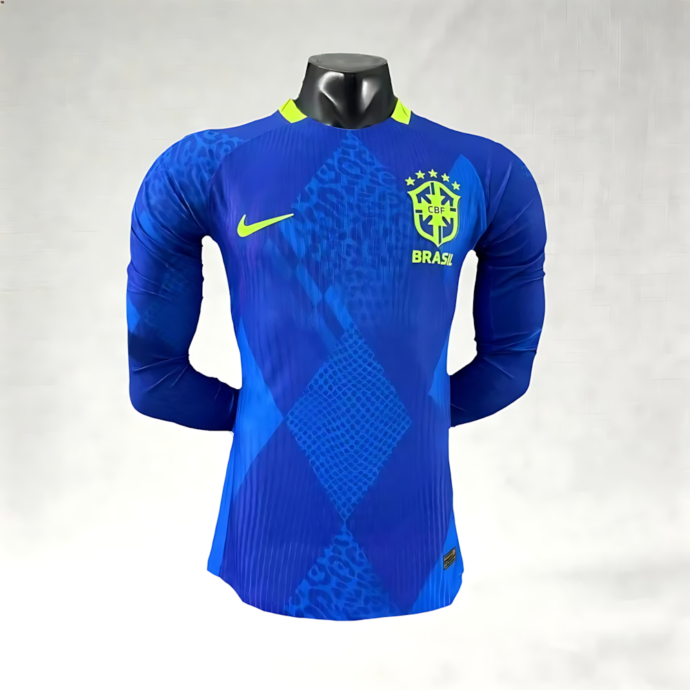 2025 Brazil Away Long sleeves Football Jerseys (Player Edition)