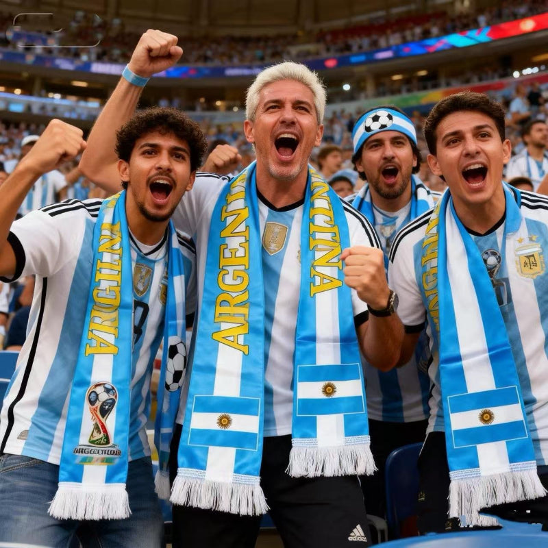 World Cup-themed cheering scarves